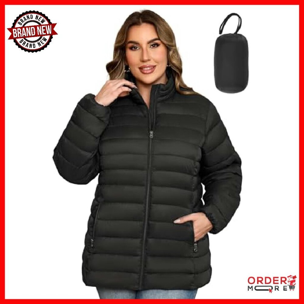 Plus Size Puffer Jacket Packable Lightweight Wint… - image 2